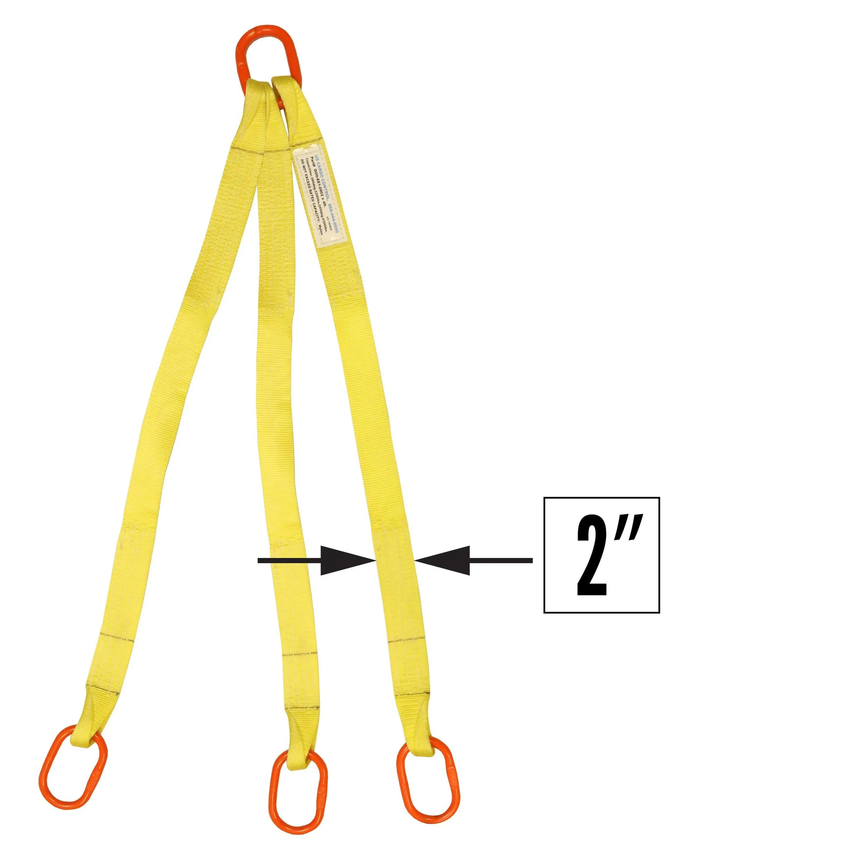 2"x8' (2 ply) Triple Leg Nylon Sling w/ Master Link Both Ends