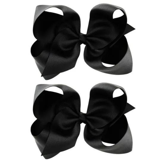 6 Inch Bow Hairpin for Children - 30 Colors, European Style