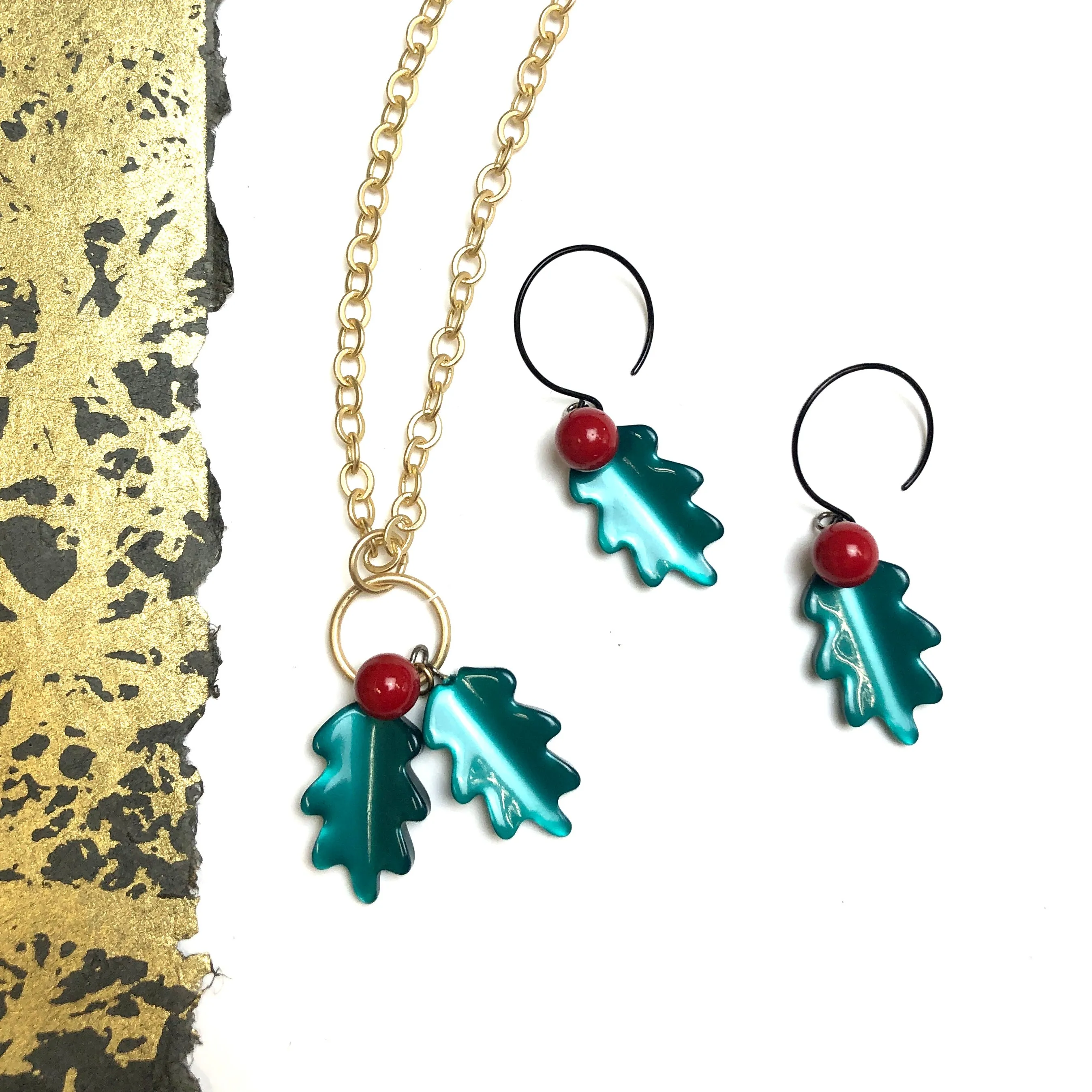 Emerald Moonglow Holly Drop Earrings