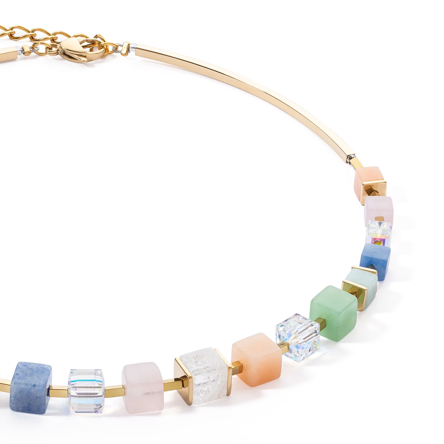 Necklace Precious Statement Cubes multicolour-gentle