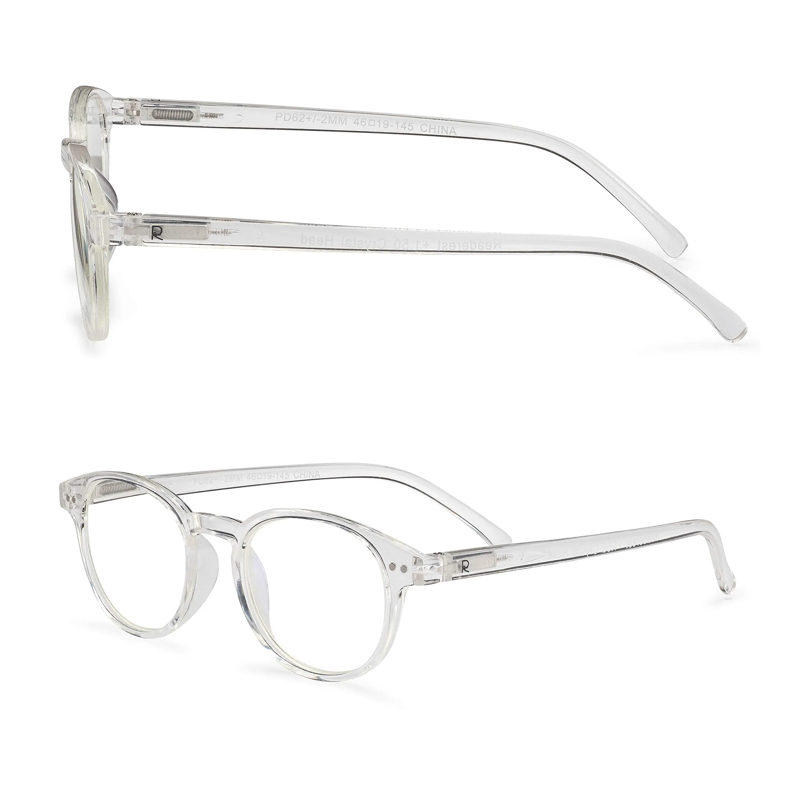Round-Blue-Light-Blocking-Reading-Glasses-Clear-0-50-Magnification-Computer-Glasses